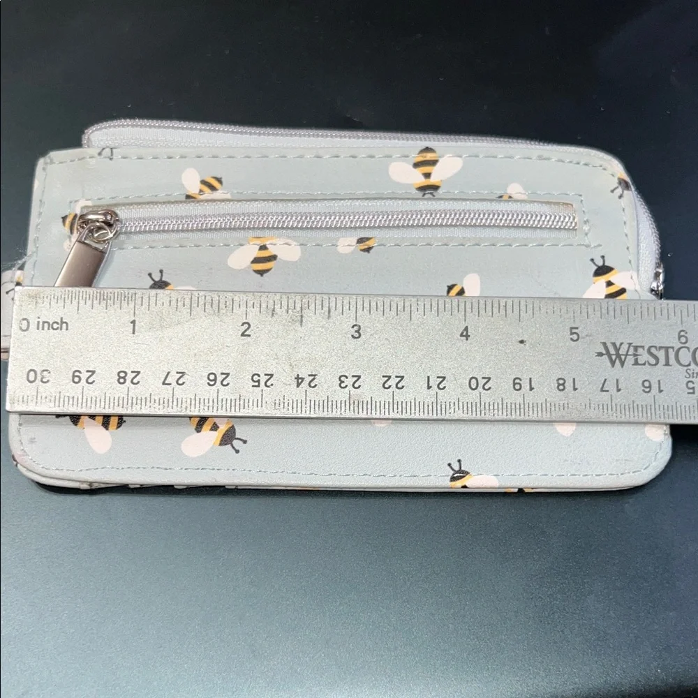 Bee Pattern Wallet with Snap Closure